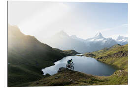 Gallery print Hikers with mountain bikes, Bachalpsee