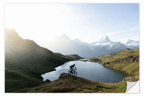 Vinilo para la pared Excursionistas con bicicletas de montaña, Bachalpsee