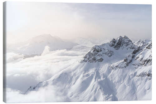 Canvas-taulu Snowy mountains in winter, Engadine, Switzerland