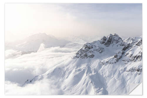 Wall sticker Snowy mountains in winter, Engadine, Switzerland