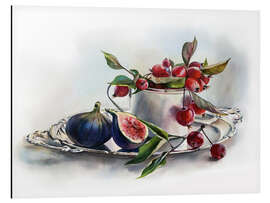 Obraz na aluminium Figs and vintage tray