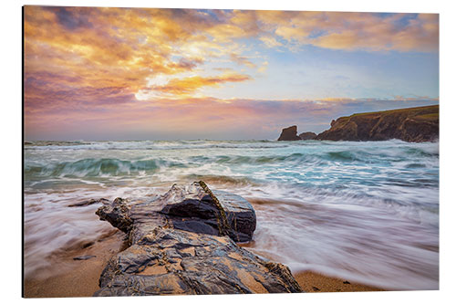 Alubild Wilder Strand in Cornwall