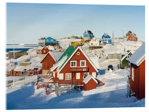 Acrylglasbild Winter in der Stadt Upernavik