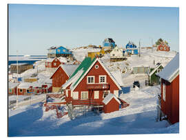 Aluminium print Winter in the city of Upernavik