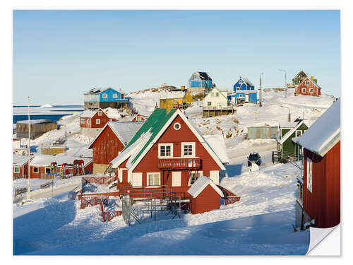 Selvklebende plakat Winter in the city of Upernavik