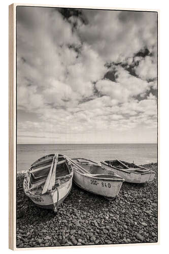 Wood print Fishing boats