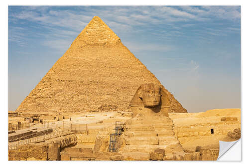 Vinilo para la pared Gran Esfinge de Giza frente a la Pirámide de Khafre