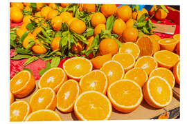 Foam board print Oranges in a market