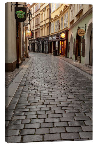 Leinwandbild Kopfsteinpflasterstraßen in der Altstadt von Prag