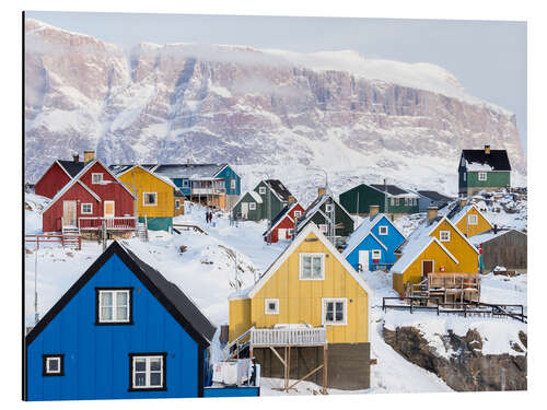 Aluminiumsbilde Colorful houses of Uummannaq