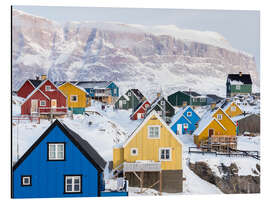 Aluminiumtavla Colorful houses of Uummannaq