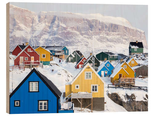 Wood print Colorful houses of Uummannaq