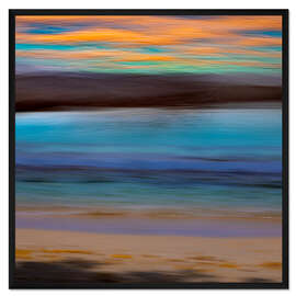 Gerahmter Kunstdruck Sonnenuntergang über dem  Ozean II