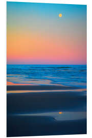 Foam board print Beach and full moon set