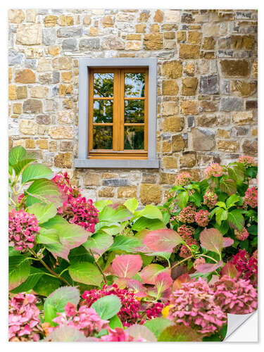 Wall sticker View with hydrangeas