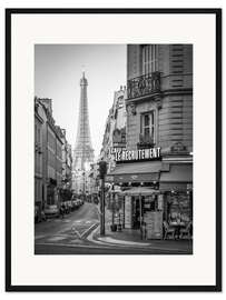 Gerahmter Kunstdruck Paris monochrom