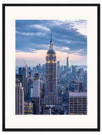 Gerahmter Kunstdruck Empire State Building zur blauen Stunde