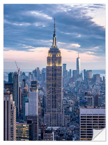 Selvklebende plakat Empire State Building at the blue hour