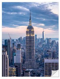 Wandsticker Empire State Building zur blauen Stunde