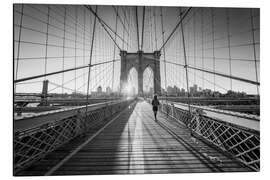 Aluminiumtavla Brooklyn Bridge monochrom