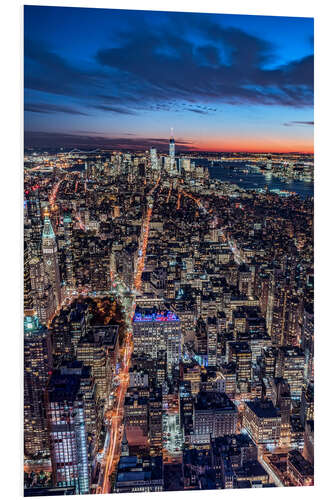 Hartschaumbild Lower Manhattan bei Nacht