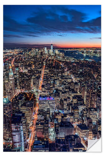 Naklejka na ścianę Lower Manhattan at night