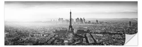 Wall sticker Paris Skyline Panorama, b/w