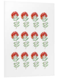 Foam board print New Zealand Red Flower