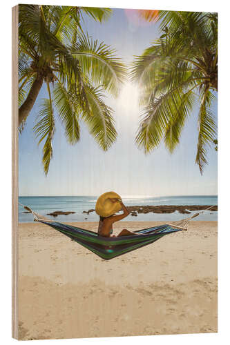 Tableau en bois Vacances tropicales