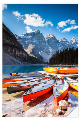 Wandsticker Bunte Kanus am Moraine See