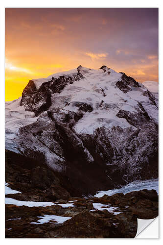 Sticker mural Lever du soleil du Gornergrat avec Monte Rosa