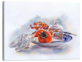 Canvas-taulu Persimmons &amp; vintage plate