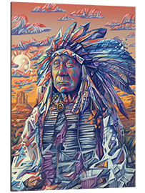 Aluminium print Red cloud native art portrait