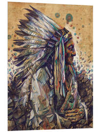 Foam board print Sitting bull native art portrait 2