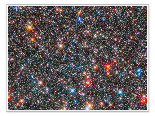 Poster Sterne in der Auswölbung der Milchstraße, Hubble Aufnahme