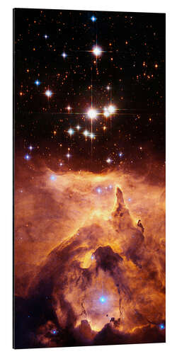 Tableau en aluminium Amas d'étoiles Pismis 24 au-dessus de NGC 6357