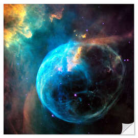 Selvklebende plakat Bubble nebula captured by the Hubble telescope