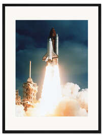 Gerahmter Kunstdruck Start des Shuttles STS-31 mit Weltraumteleskop