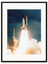 Framed art print Launch of shuttle STS-31, carrying space telescope - NASA