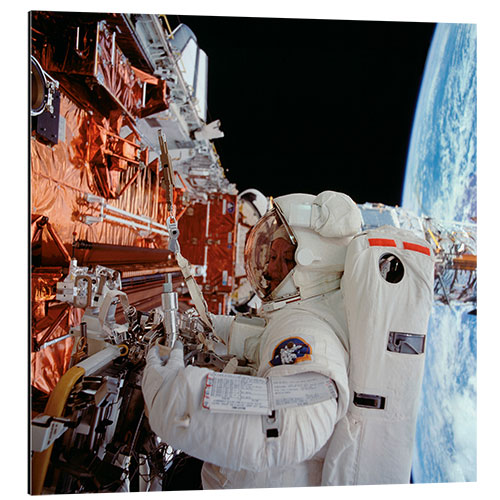 Aluminium print EVA Astronaut servicing the Hubble Space Telescope