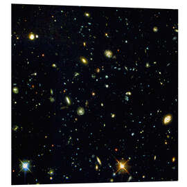 Foam board print Hubble Space Telescope - Deepfield Distant Galaxies