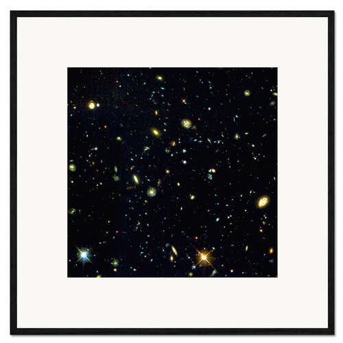 Ingelijste kunstdruk Hubble Space Telescope - Deepfield Distant Galaxies