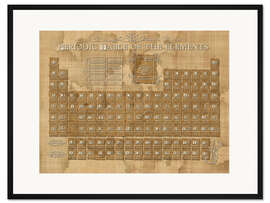 Gerahmter Kunstdruck Periodensystem der Elemente Beige