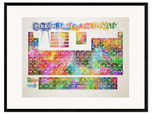 Impression artistique encadrée Periodic table of elements