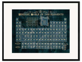 Innrammet kunsttrykk Periodic table of elements gothic