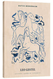 Print på træ Leo Gestel - Three Horses - Leo Gestel