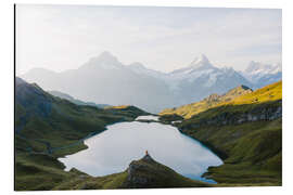 Stampa su alluminio Gli amanti della mountain bike a Bachalpsee, Svizzera