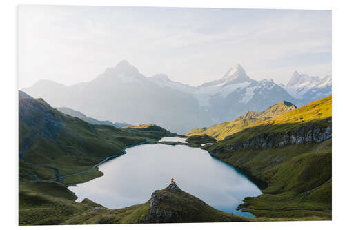 PVC print Mountain bikers at Bachalpsee, Switzerland