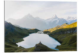 Gallery print Mountain bikers at Bachalpsee, Switzerland