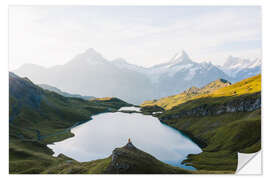 Muursticker Mountain bikers at Bachalpsee, Switzerland